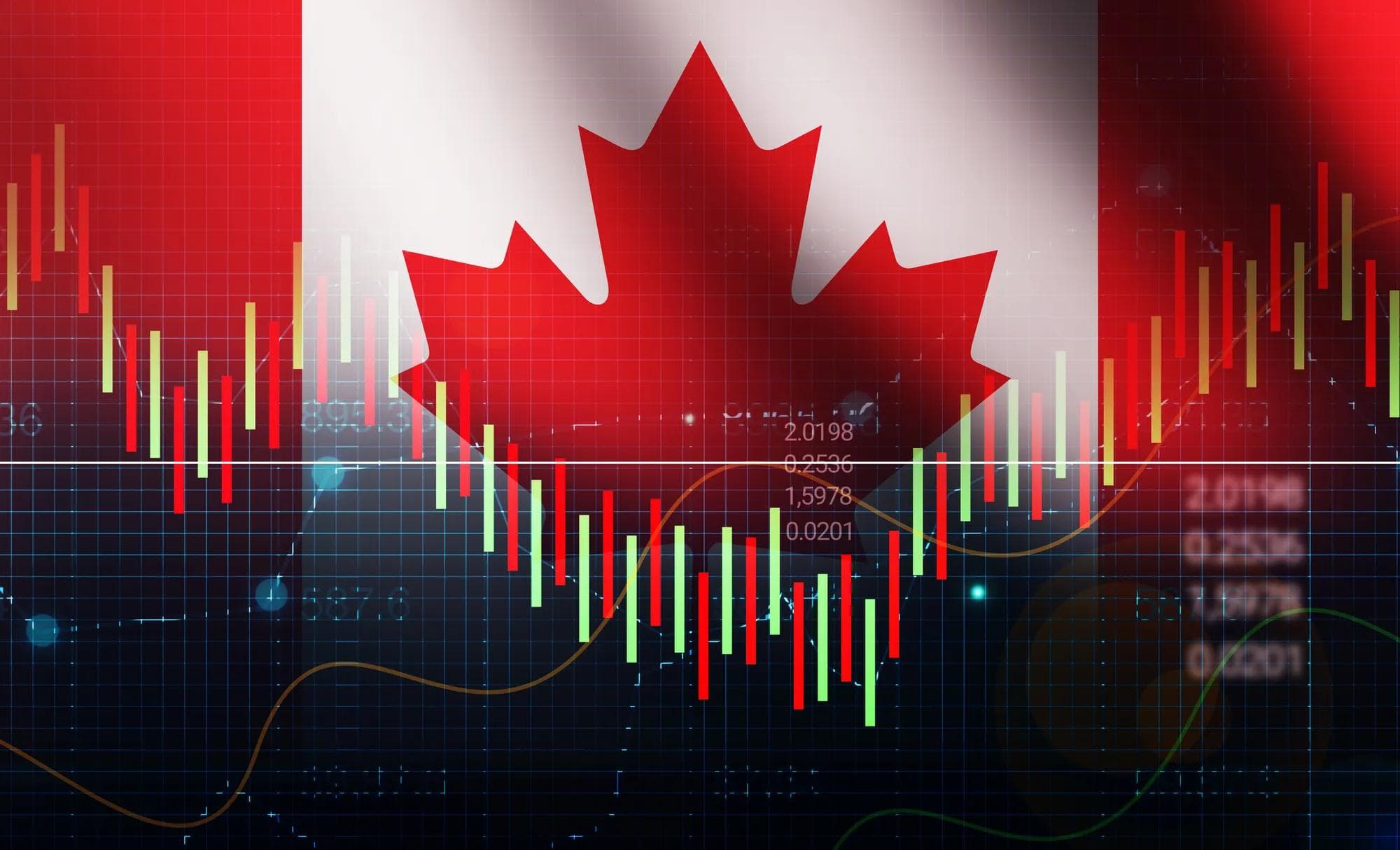 Concept du marché boursier du Canada
