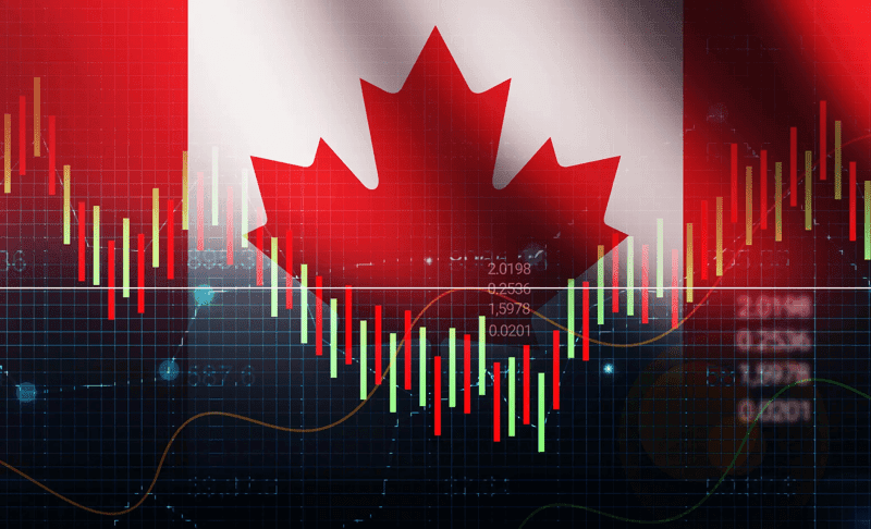 Concept du marché boursier du Canada