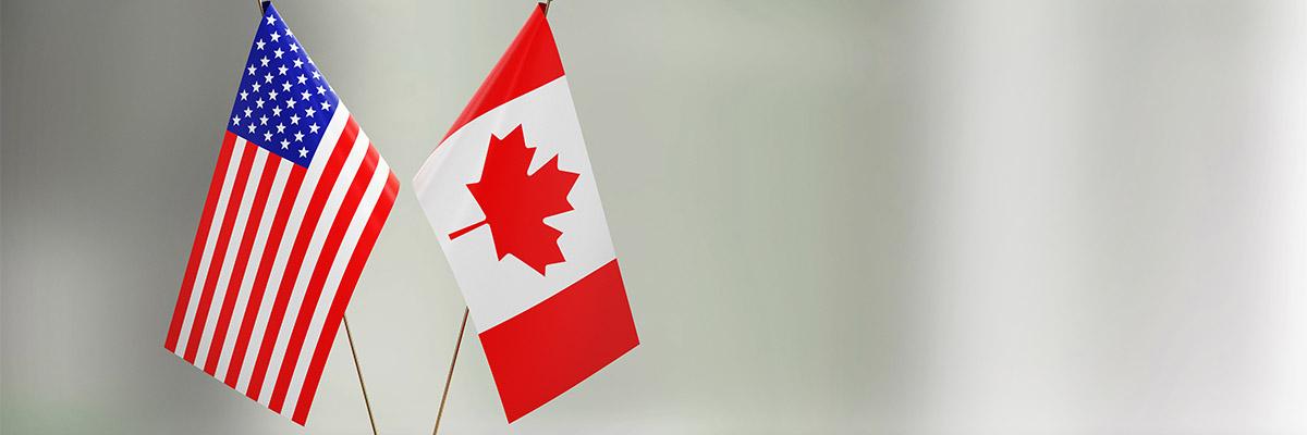 drapeaux Américain et drapeaux canadien