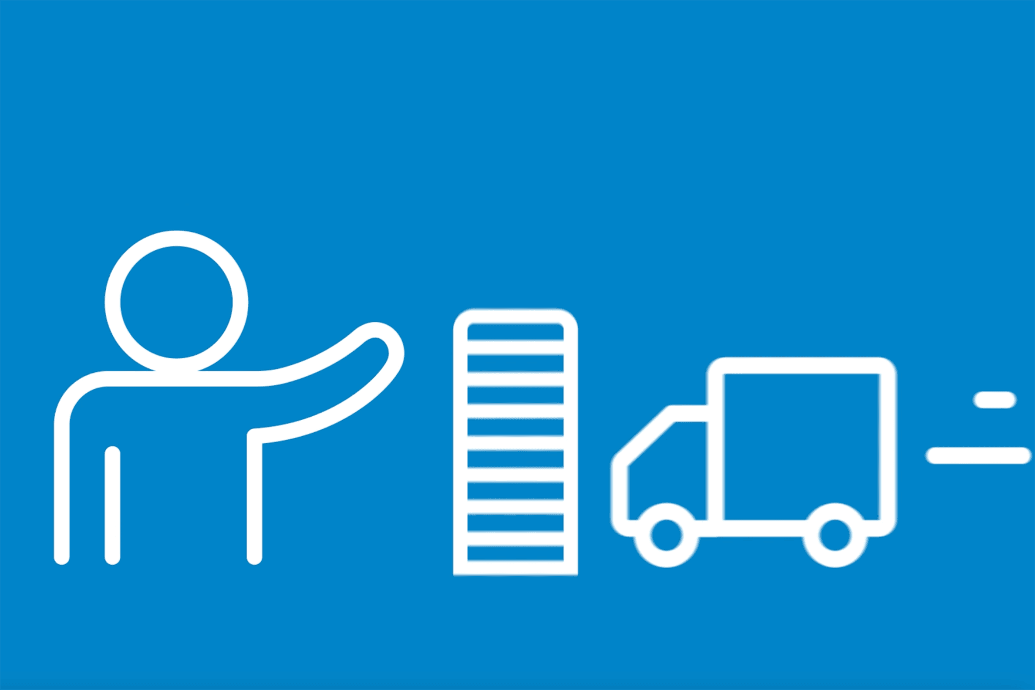 Image : personne et camion de livraison