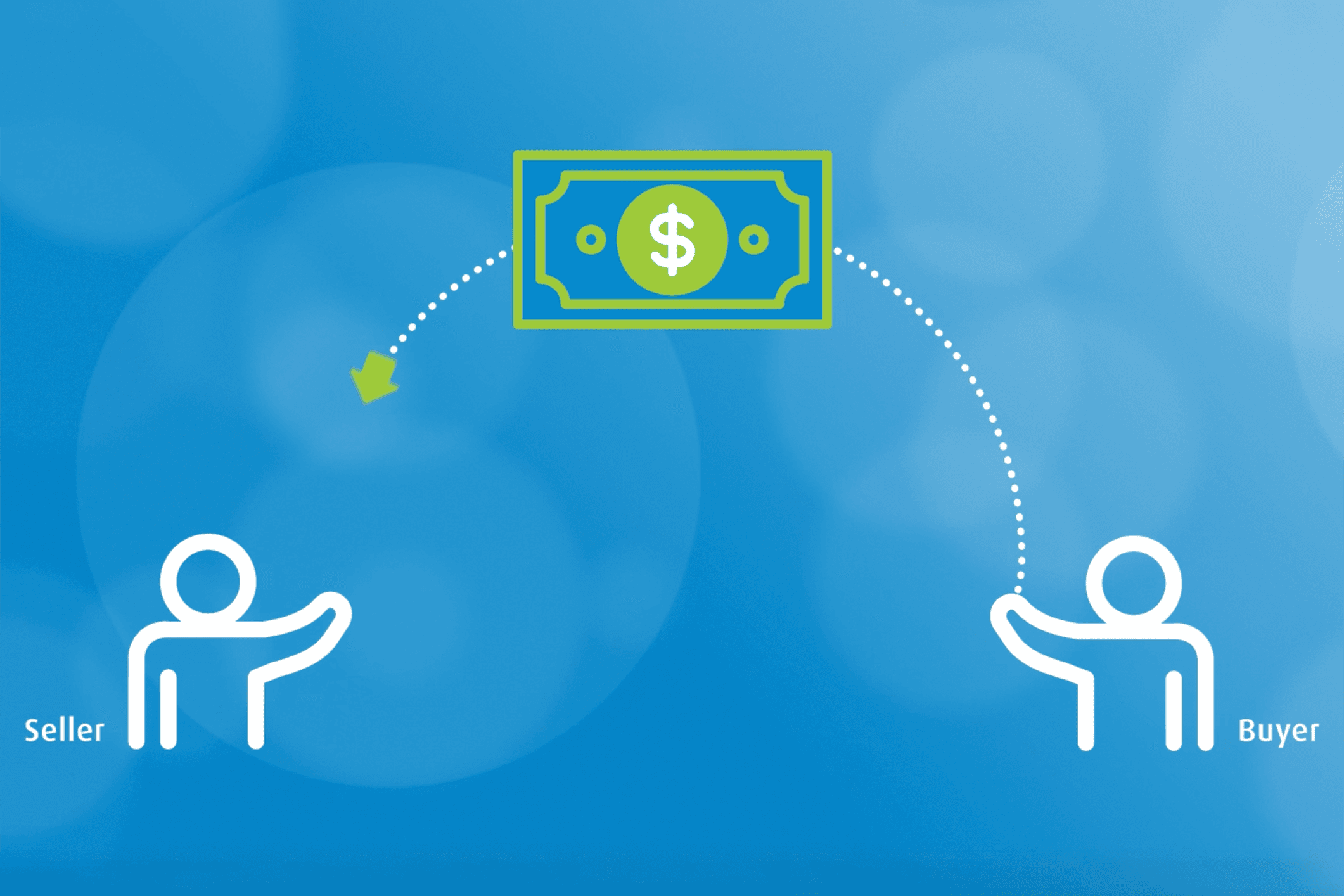 Image : échange d’argent entre un acheteur et un vendeur